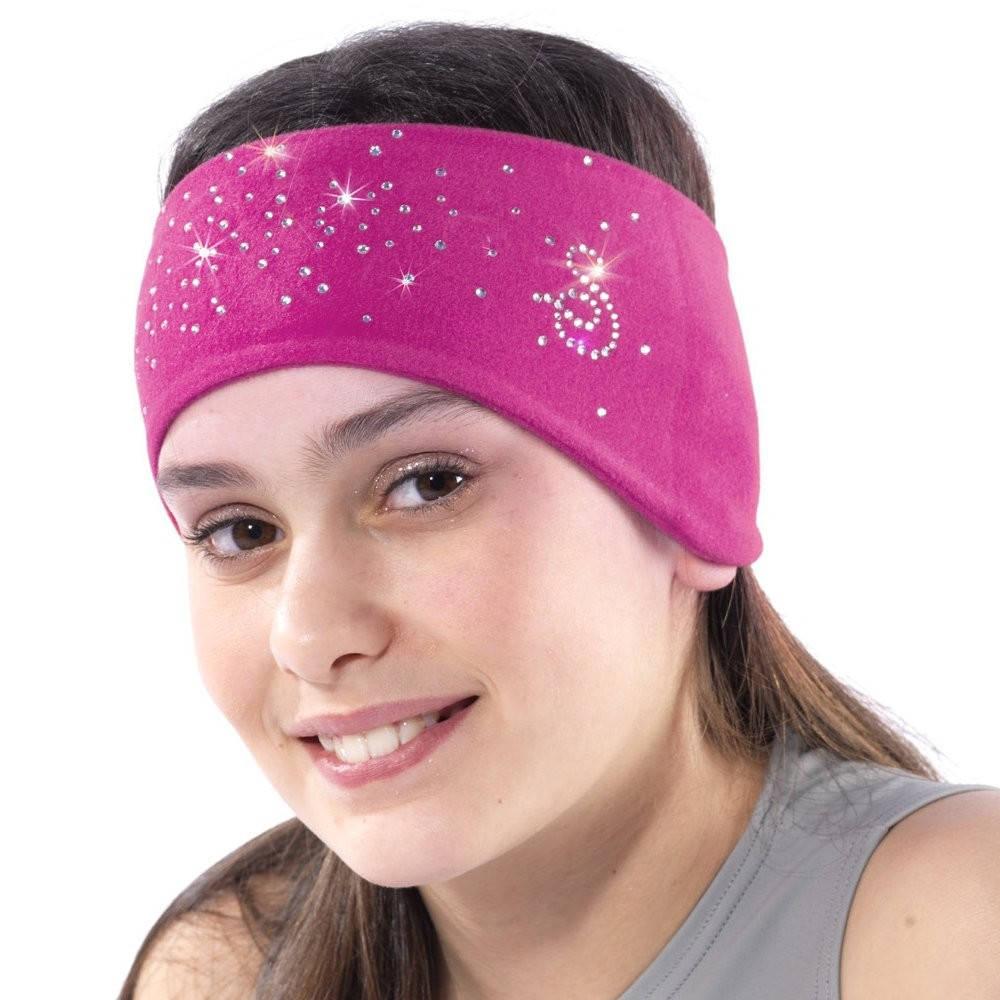 Sagester Microfibre Headband with Crystals, fuchsia