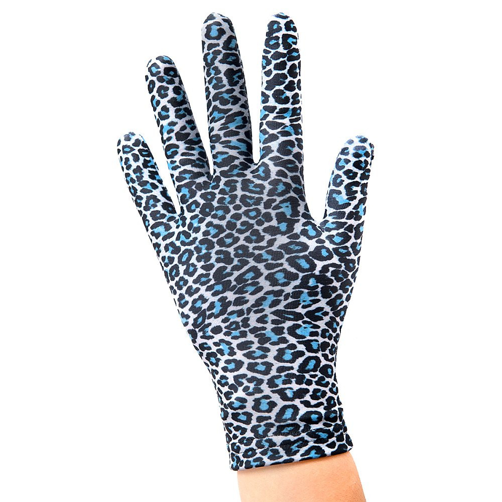 Sagester Eiskunstlauf Thermo Handschuhe Leopardenmuster, blau