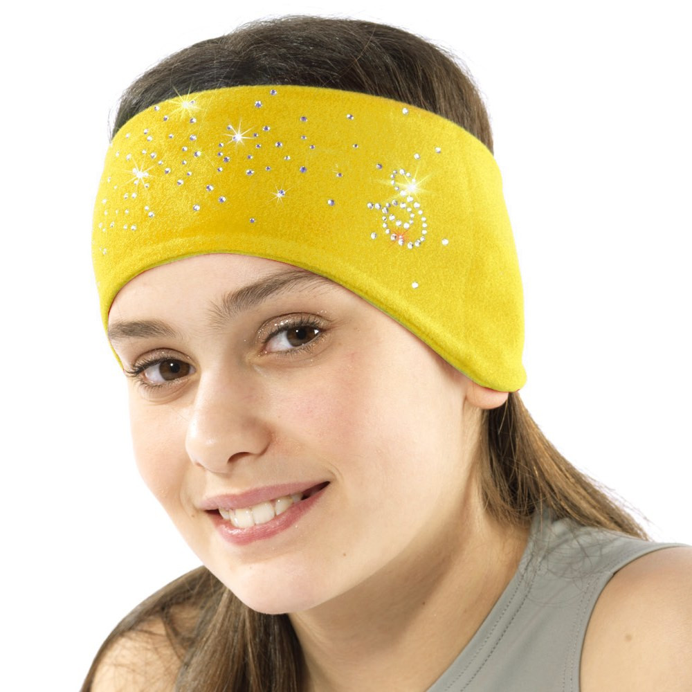 Sagester Stirnband mit Glitzersteinen, gelb
